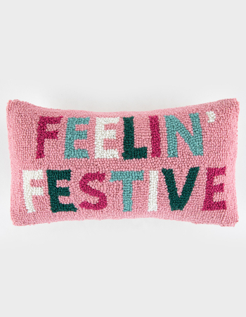 Feelin' Festive Wool Hooked Pillow
