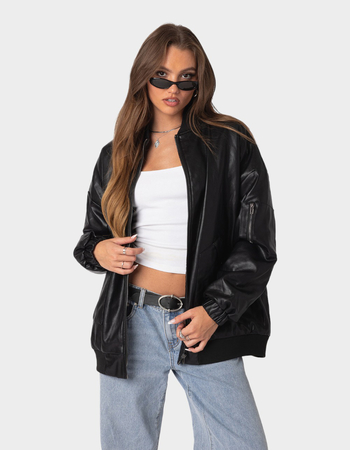 EDIKTED Oversized Faux Leather Womens Jacket Primary Image