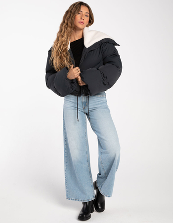 BLANK NYC Open Mic Womens Crop Puffer Jacket