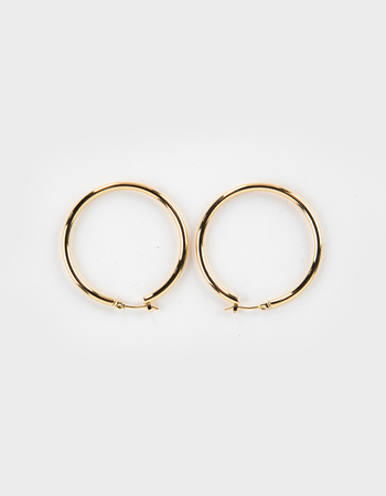 DO EVERYTHING IN LOVE 14K Gold Dipped Pin Catch Hoop Earrings