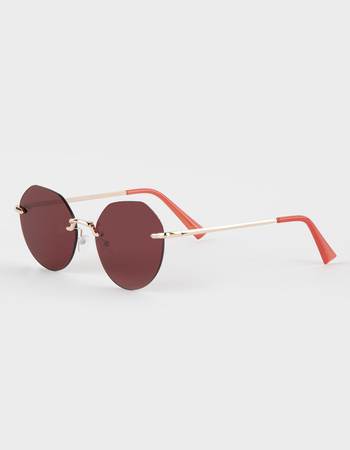 RSQ Rimless Round Sunglasses