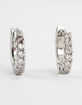 DO EVERYTHING IN LOVE 14K White Gold Dipped Huggie CZ Hoop Earrings image number 1