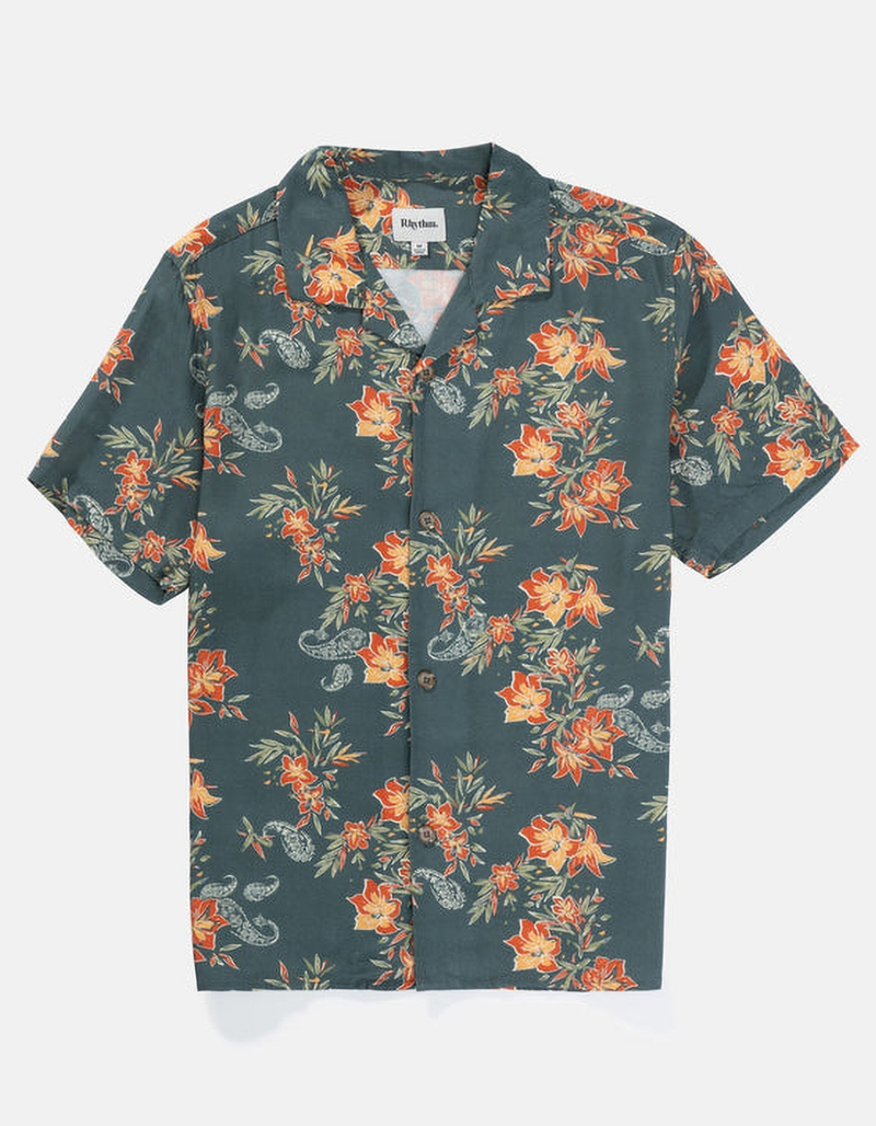 RHYTHM Tropical Paisley Mens Button Up Shirt image number 0