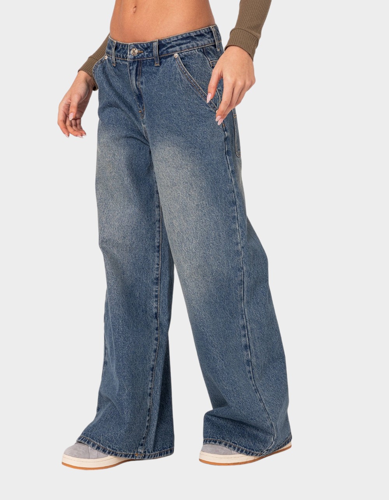 EDIKTED Super Baggy Wide Leg Jeans image number 1