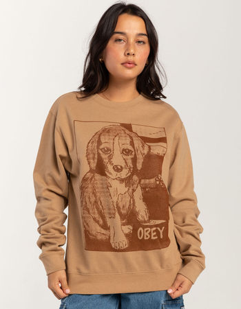 OBEY Clumsy Puppy Womens Crewneck Sweatshirt