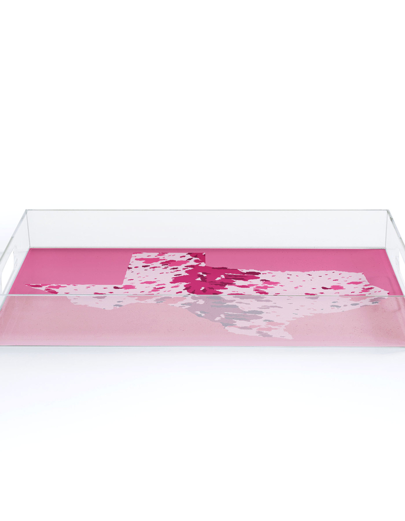 DENY DESIGNS Gabriela Simon Texas Pink Longhorn Acrylic Tray image number 1