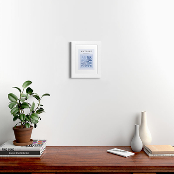 DENY DESIGNS November Art Studio Blue Matisse Exhibition Poster 11" x 14" Framed Art Print
