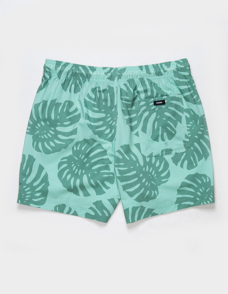 RSQ Mens Tropical Leaf 5'' Swim Shorts image number 2