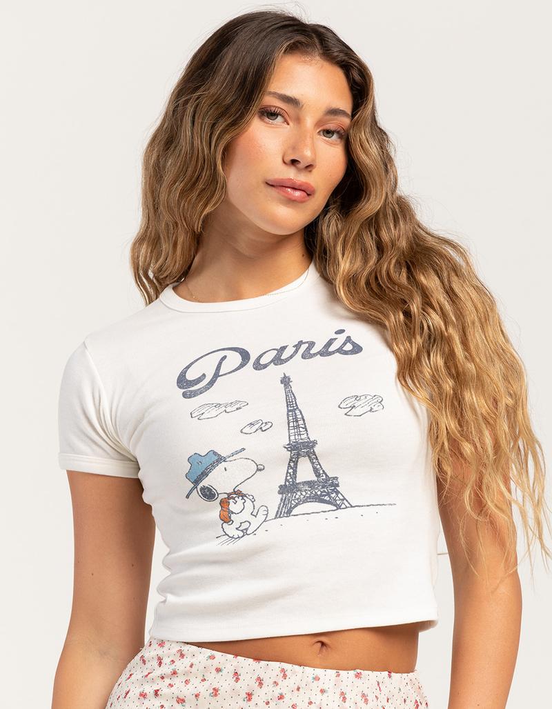 RSQ x Peanuts Snoopy Paris Womens Baby Tee image number 1