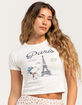 RSQ x Peanuts Snoopy Paris Womens Baby Tee image number 2