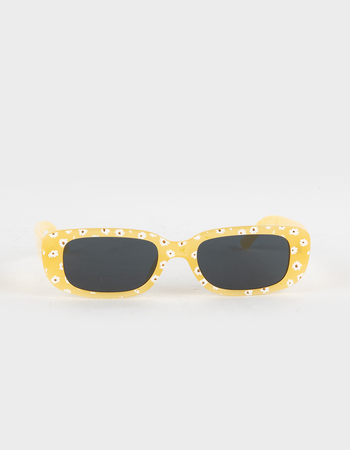RSQ Daisy Printed Rectangle Sunglasses