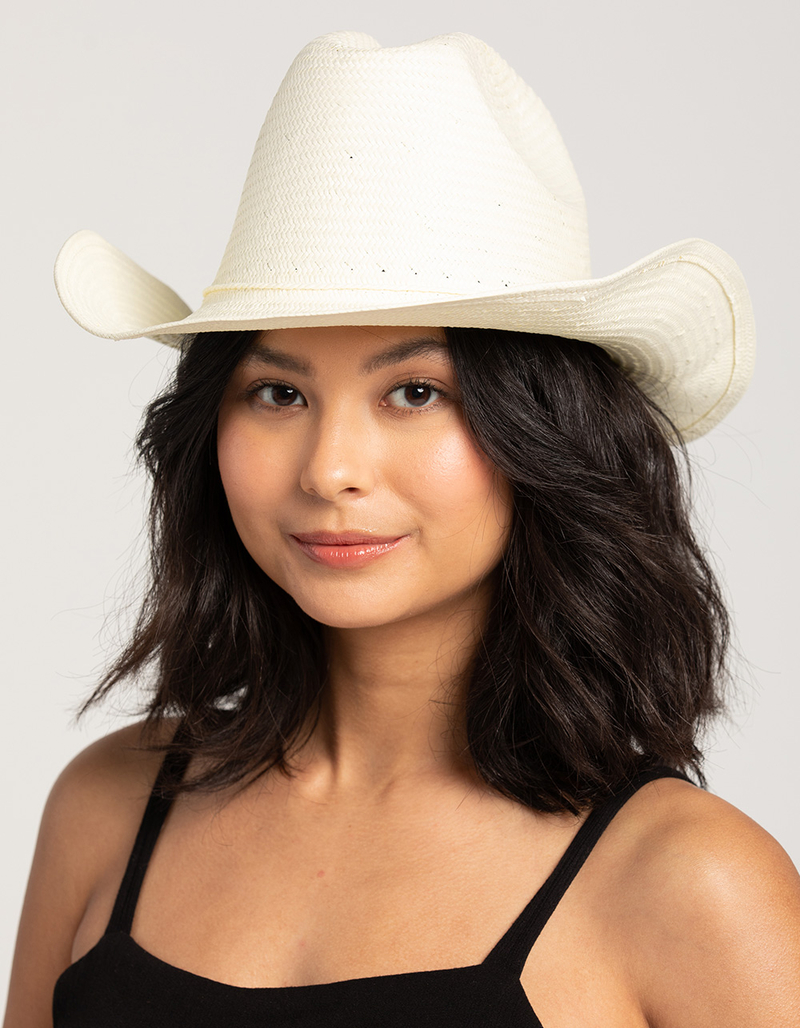 Straw Braid Trim Womens Cowboy Hat image number 3