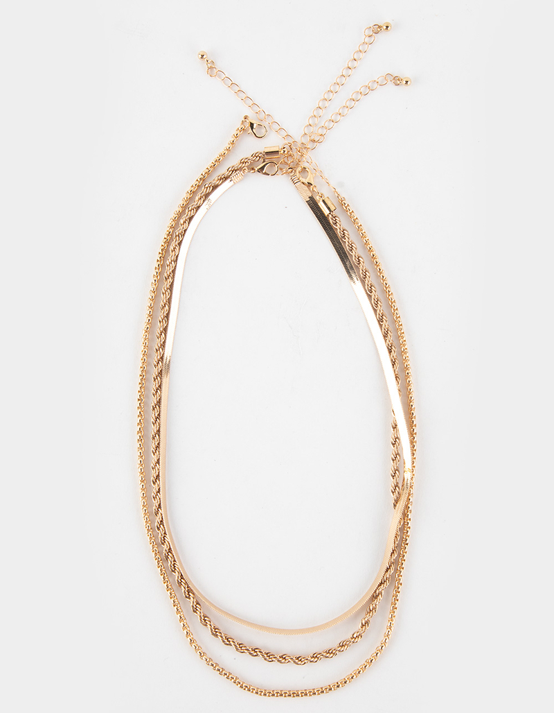RSQ 3 Piece Layered Chain Necklace image number 0