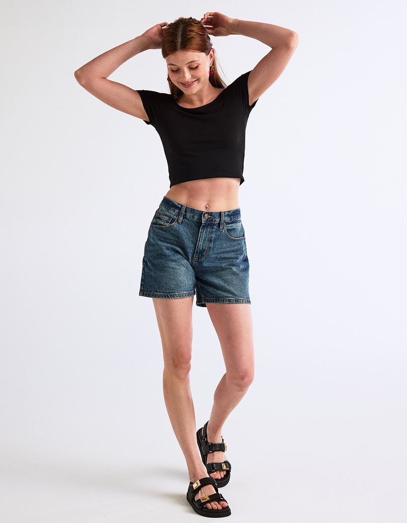 RSQ Womens High Rise Midi Shorts image number 0
