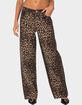 EDIKTED Leopard Printed Low Rise Jeans image number 1