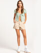 RSQ Low Rise Mid Length Womens Cargo Shorts image number 6