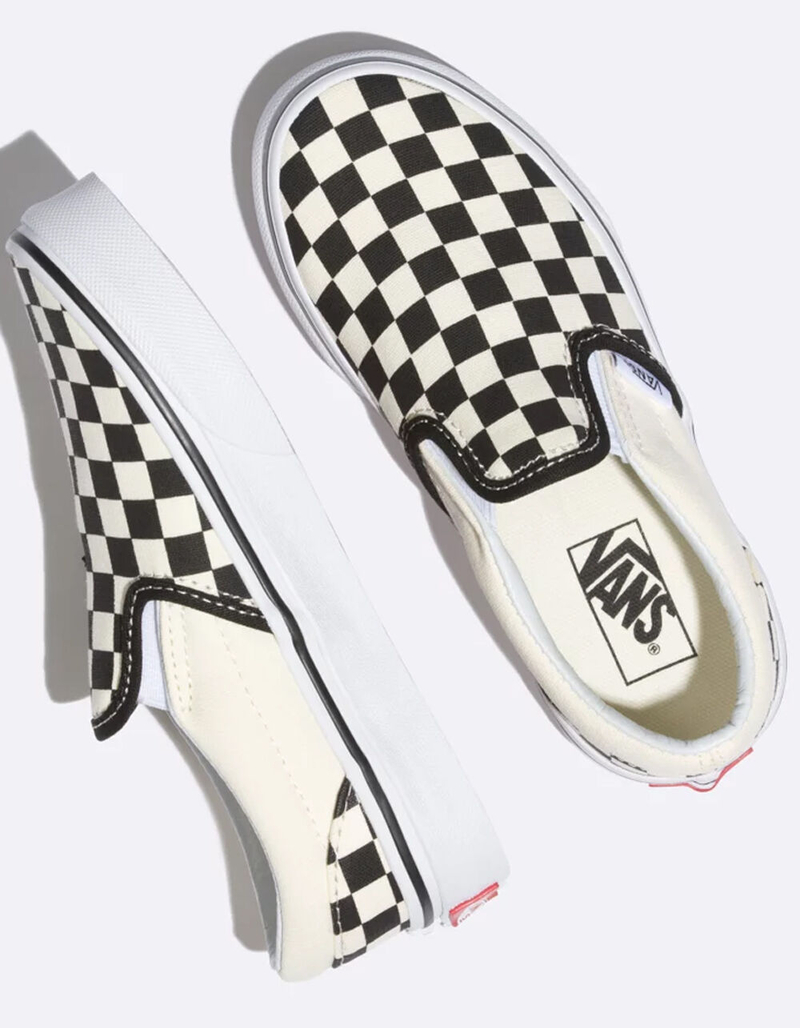 VANS Checkerboard Classic Kids Slip-On Shoes image number 2