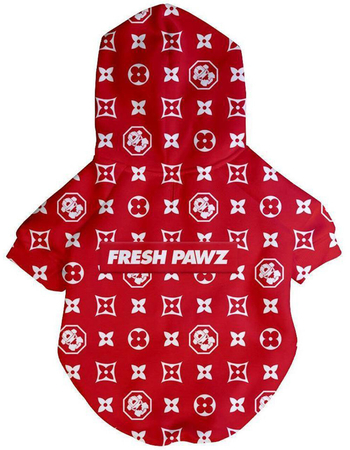 FRESH PAWZ Monogram Hype Red Dog Hoodie