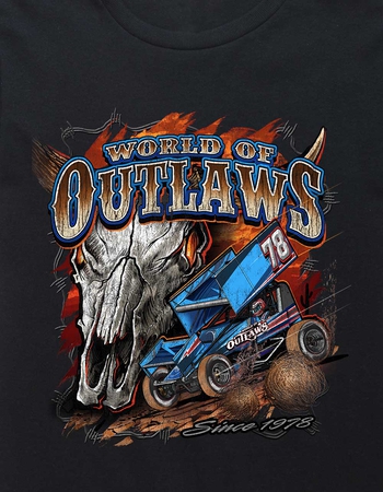 WORLD OF OUTLAWS Skull Distress Since 1978 Unisex Kids Tee
