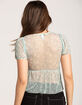 RSQ Womens Mesh Puff Sleeve Babydoll Top image number 3