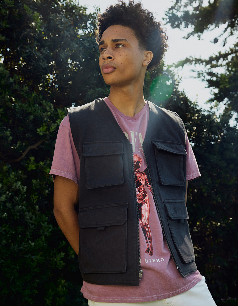 RSQ Mens Twill Cargo Vest image number 0
