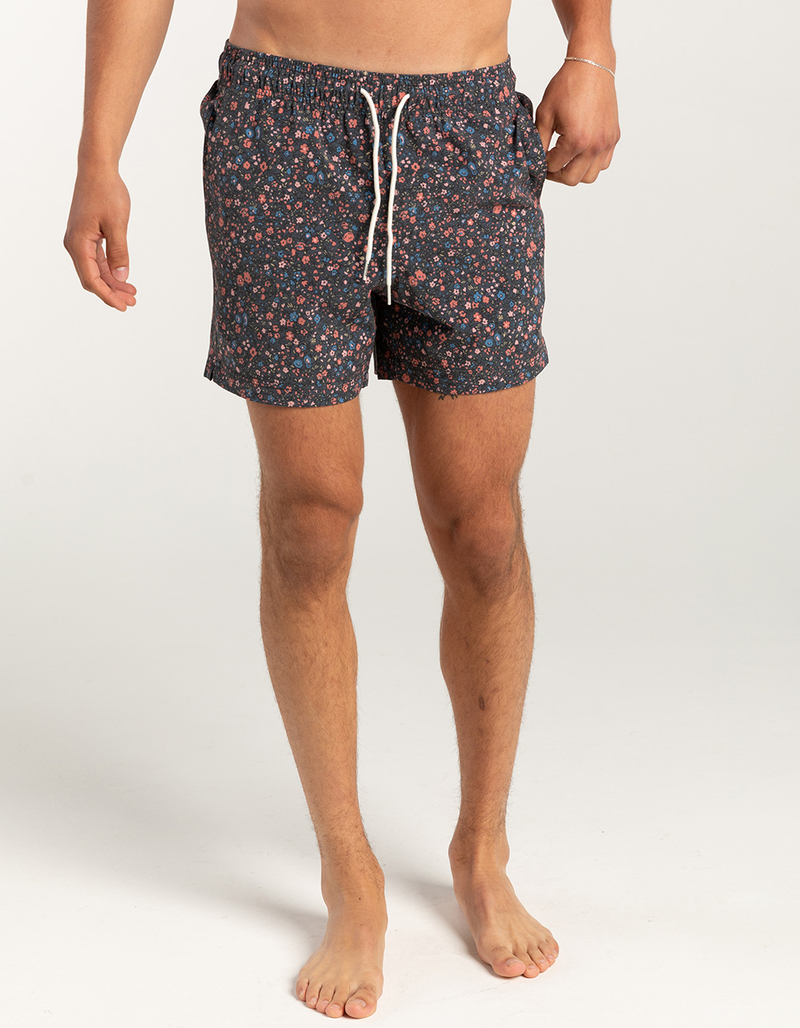 RSQ Mens Ditsy Floral 5" Swim Shorts image number 2