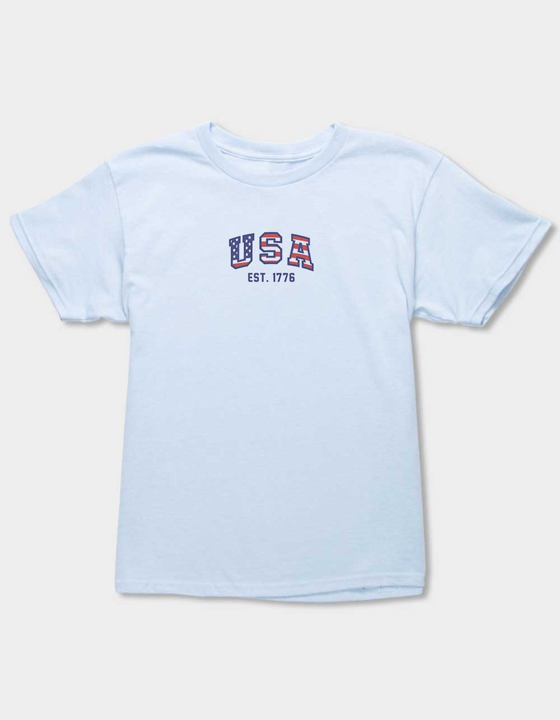 USA Flag Letters Unisex Kids Tee image number 0