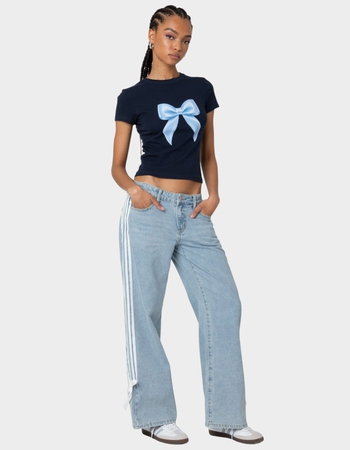 EDIKTED Washed Low Rise Ribbon Jeans