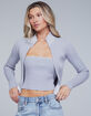 RSQ Womens Plated Rib Double Zip Cardigan image number 1