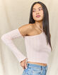WEST OF MELROSE Long Sleeve Off The Shoulder Y Neck Open Knit Womens Sweater image number 3