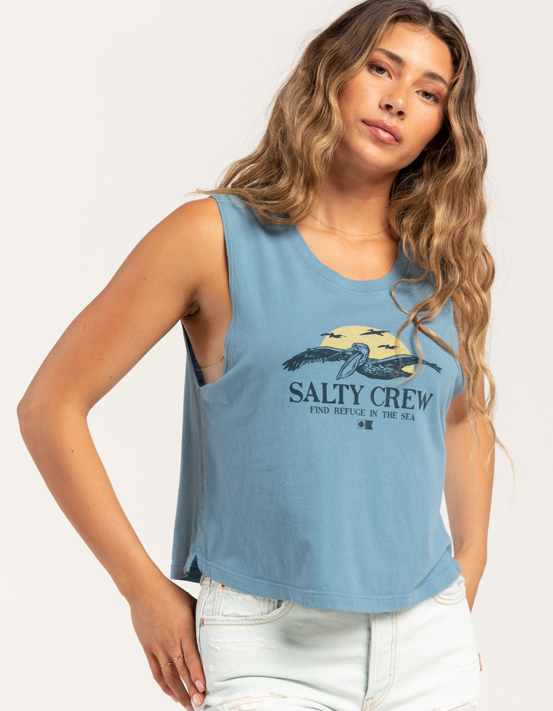 SALTY CREW Soarin' Womens Crop Muscle Tank image number 0