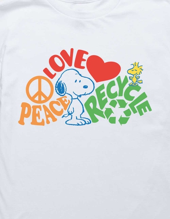 PEANUTS Peace Love Recycle Unisex Kids Tee