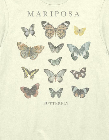 BUTTERFLY Mariposa Distressed Diagram Unisex Tee Alternative Image