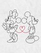 DISNEY Valentines Mickey Minnie Outline Unisex Tee image number 2