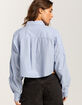 RSQ Womens Stripe Crop Long Sleeve Button Up Shirt image number 3