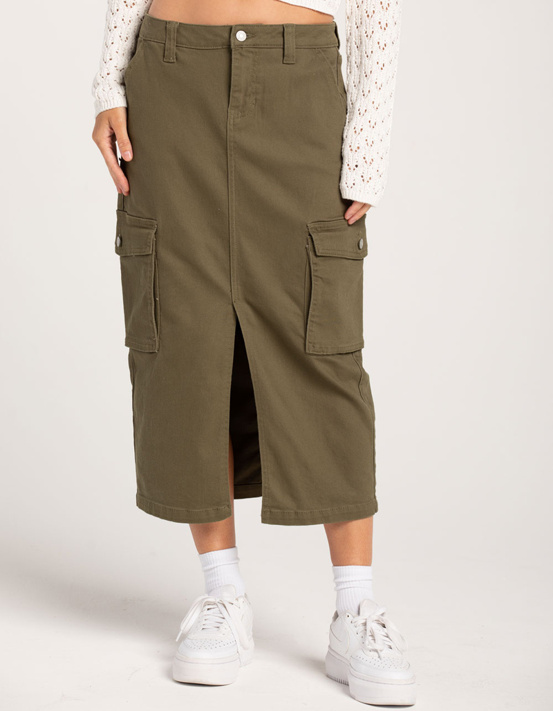 RSQ Womens Mid Rise Cargo Midi Skirt image number 1