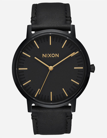 NIXON Porter Leather Black Watch