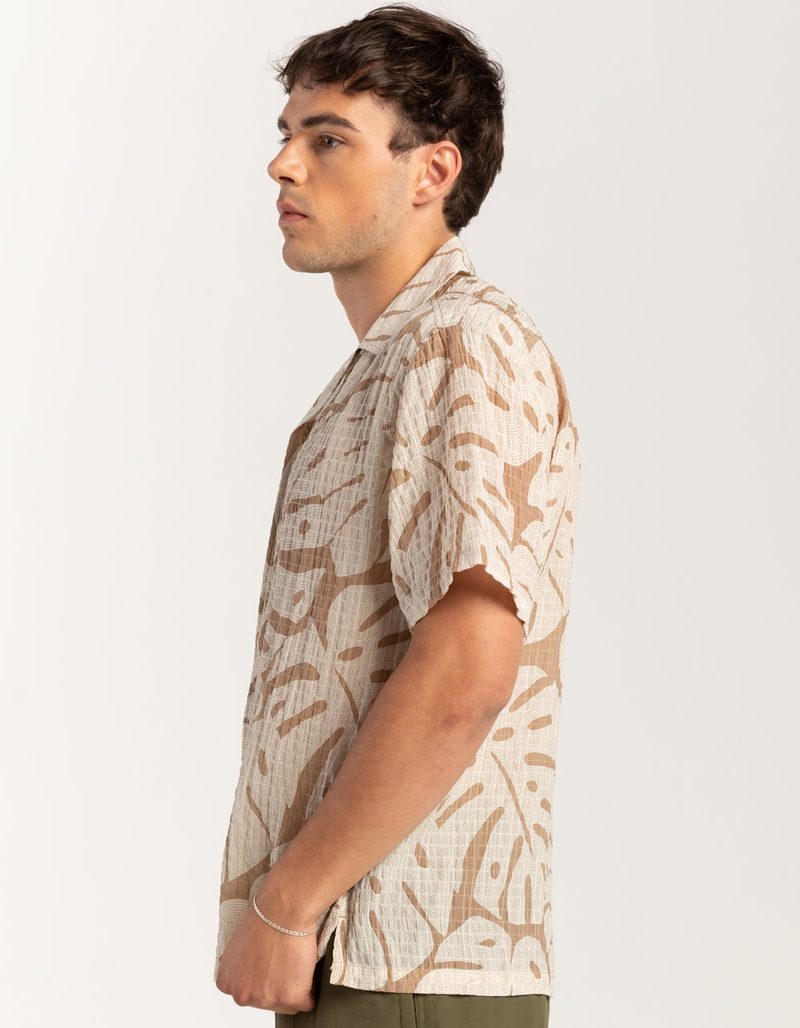 RSQ Mens Texture Leaf Camp Shirt image number 4