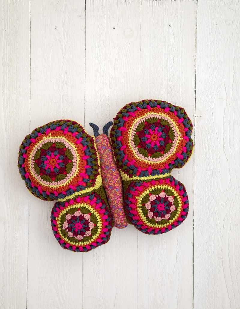 NATURAL LIFE Crochet Butterfly Pillow image number 2