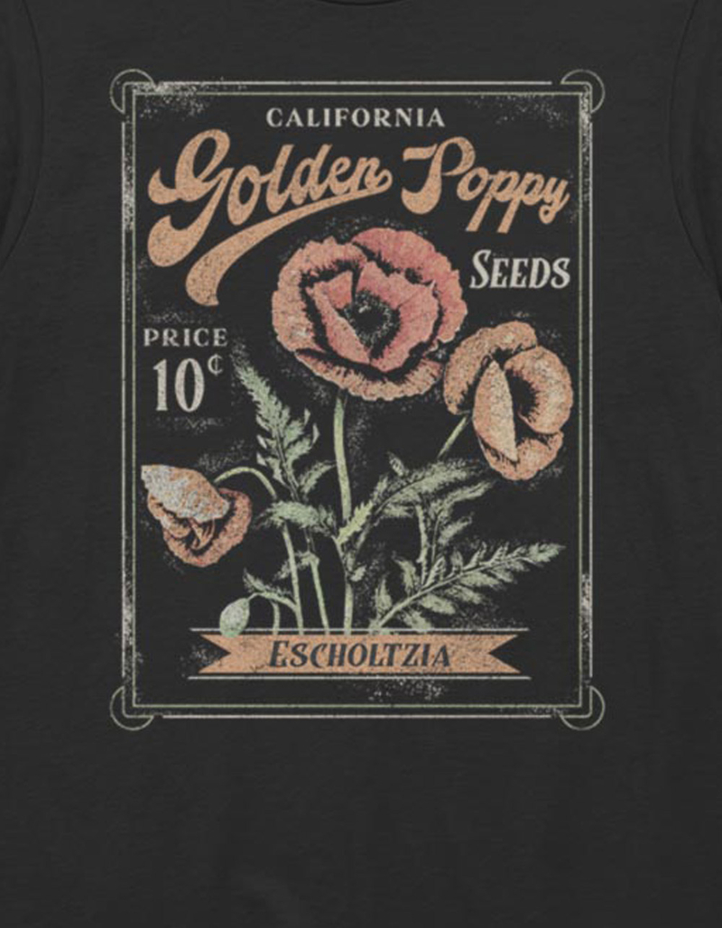 CALIFORNIA Poppy Seeds Unisex Tee image number 1