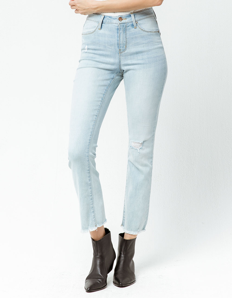 RSQ Sydney Crop Light Blast Womens Ripped Flare Jeans image number 2