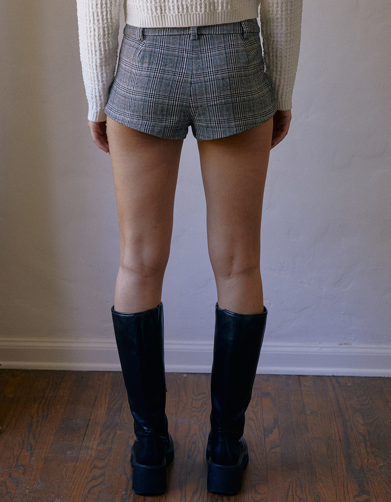 WEST OF MELROSE Plaid Womens Micro Shorts image number 3