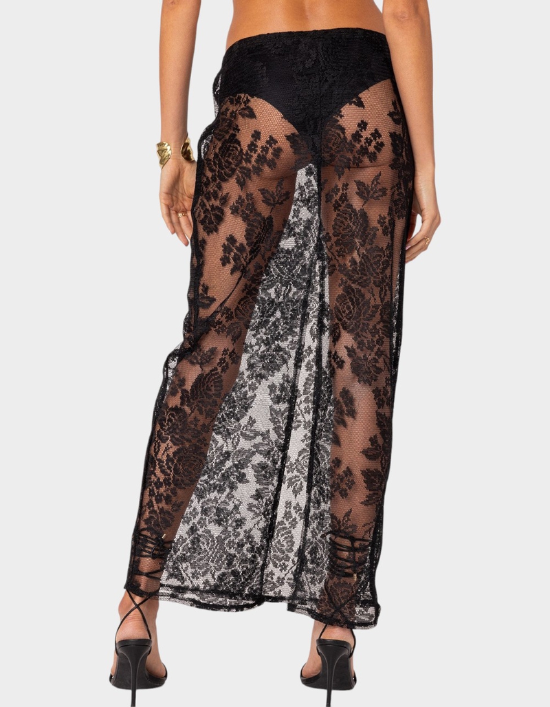 EDIKTED Bess Sheer Lace Maxi Skirt image number 4