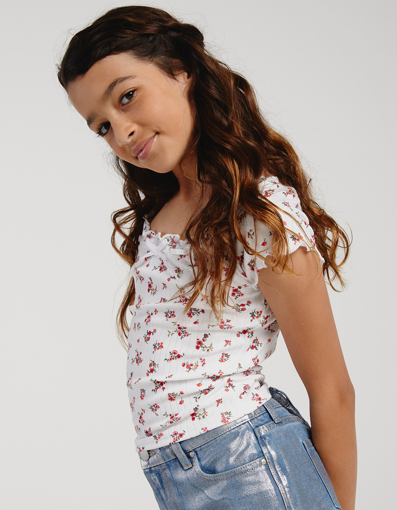 RSQ Girls Floral Bow Detail Top image number 1