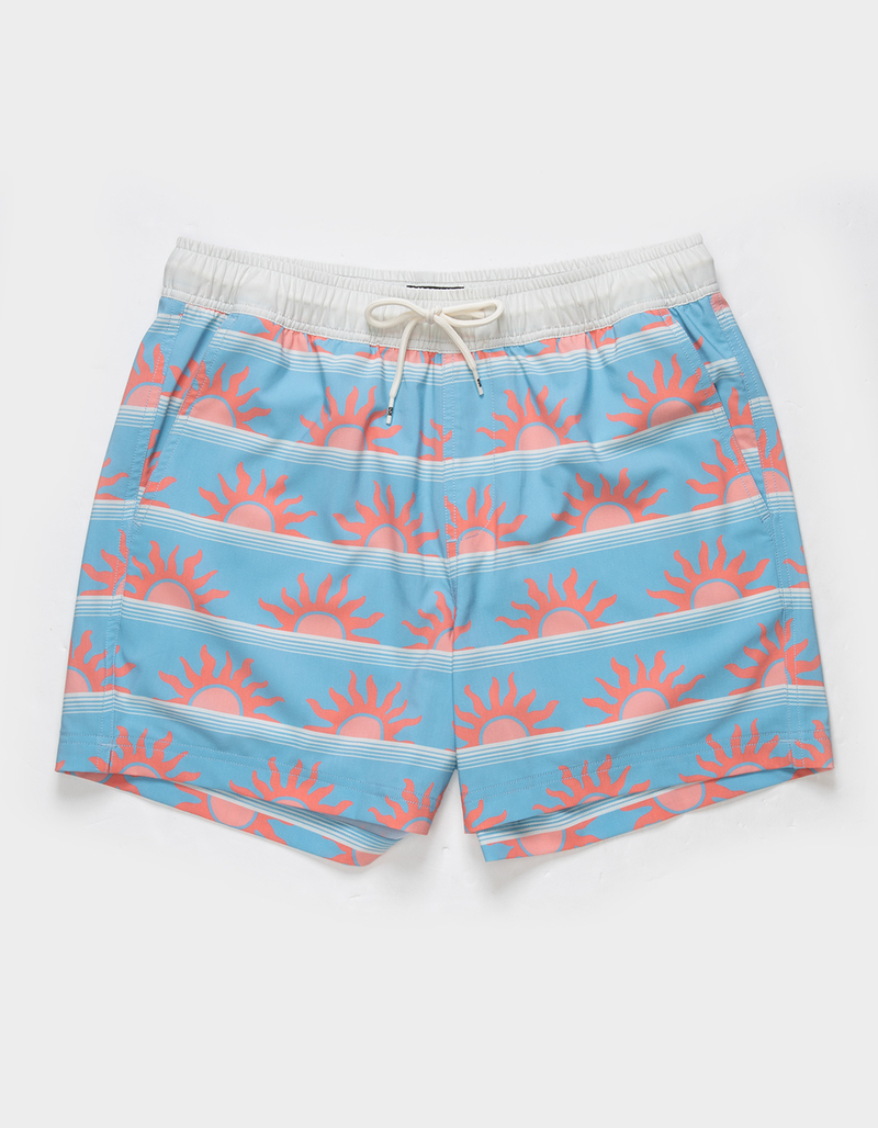 RSQ Mens Sun Stripe 5'' Swim Shorts image number 1