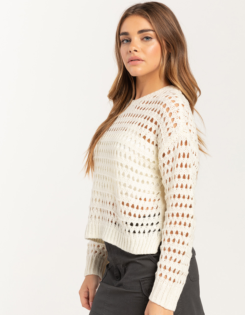 FULL TILT Essentials Open Knit Womens Pullover Sweater image number 2