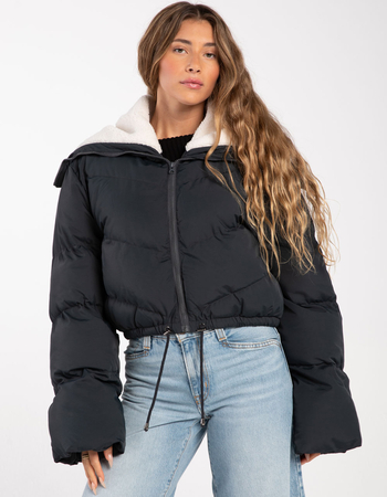 BLANK NYC Open Mic Womens Crop Puffer Jacket