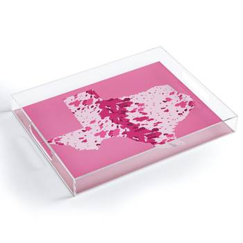 DENY DESIGNS Gabriela Simon Texas Pink Longhorn Acrylic Tray