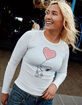 RSQ x Peanuts Love Collection Womens Snoopy Heart Long Sleeve Baby Tee image number 6