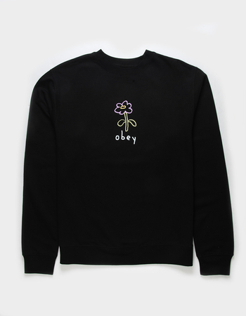 OBEY Cartoon Flower Mens Crewneck Sweatshirt